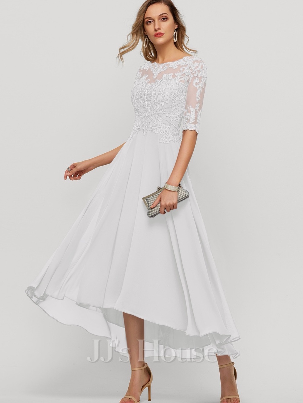 JJs House White and Pink Women Wedding Dress Size Chart